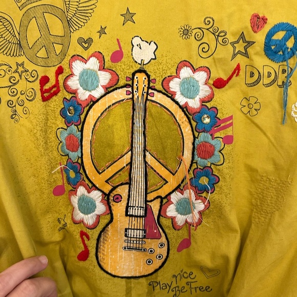 Double D Ranch Mustard Embroidered  music Patch Dress - Picture 8 of 10